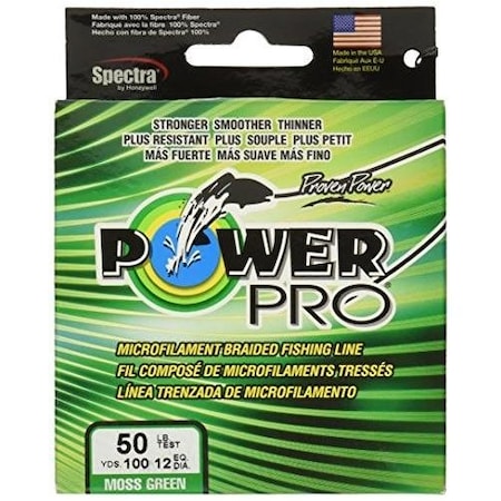 Power Pro Spectra Braided Fishing Line 50Lb 100Yd Green 21100500100E